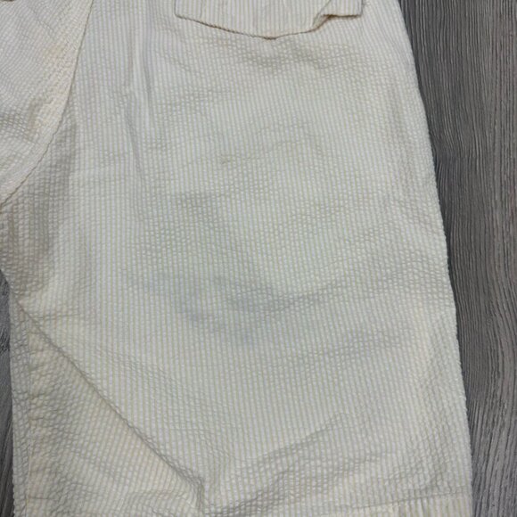 US Vintage by Exist Men’s Yellow White Seersucker Shorts Size S Summer Preppy - Picture 5 of 5